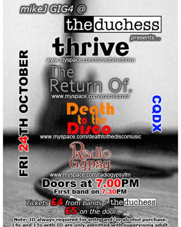 2008 Thrive, Death To The Disco, The Return Of, Radio Gypsy