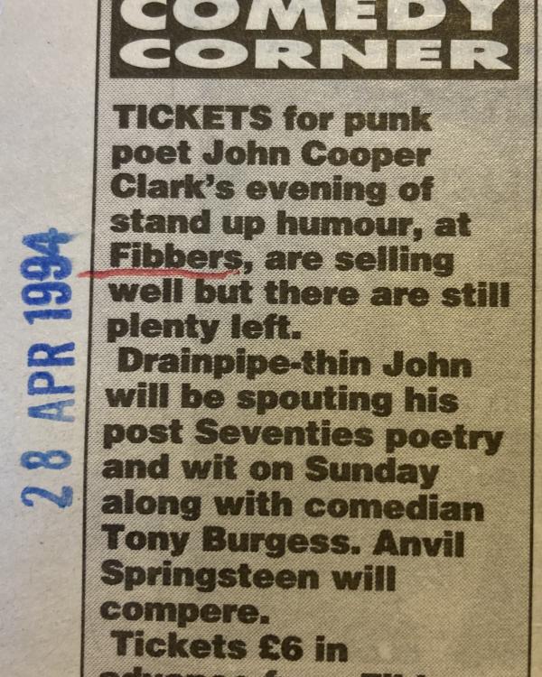 1994 John Cooper Clarke review