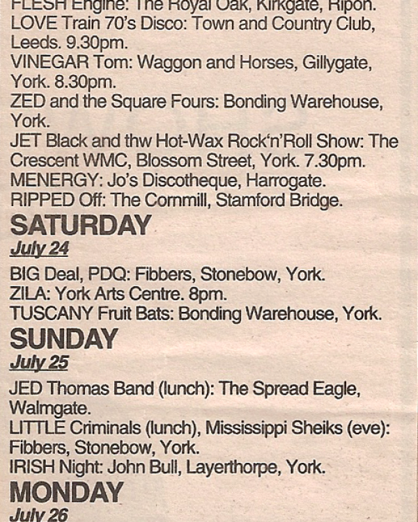1993 July weekly listings