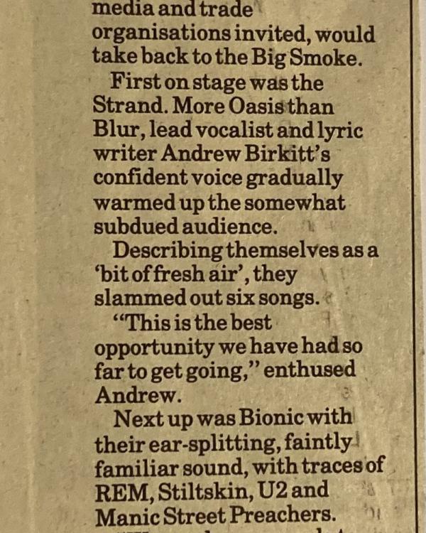 1995 York Awareness Week review with The Clangers, Bionic, The Strand, Heinous Tarts