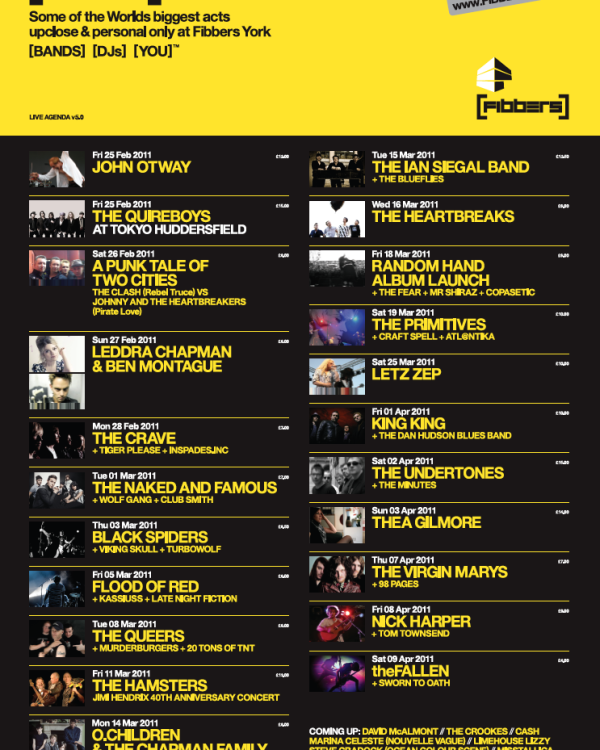 2011 February, March & April listings