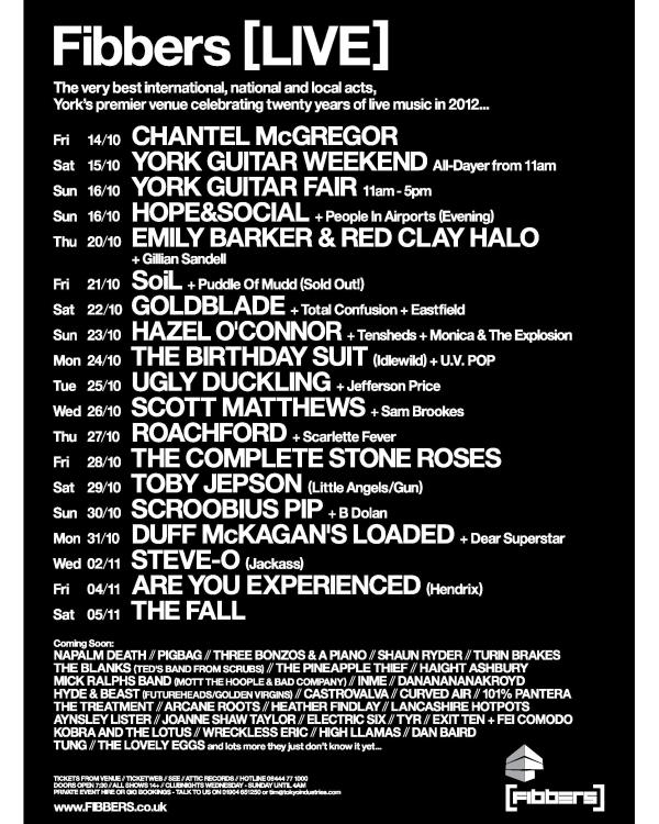 2011 October & November listings