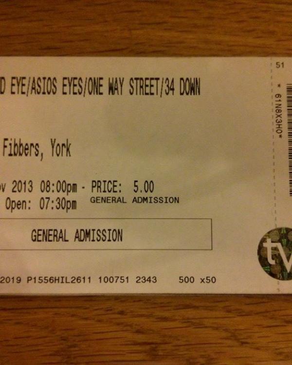 2013 Blind Eye, Asio's Eyes, One Way Street, 34 Down