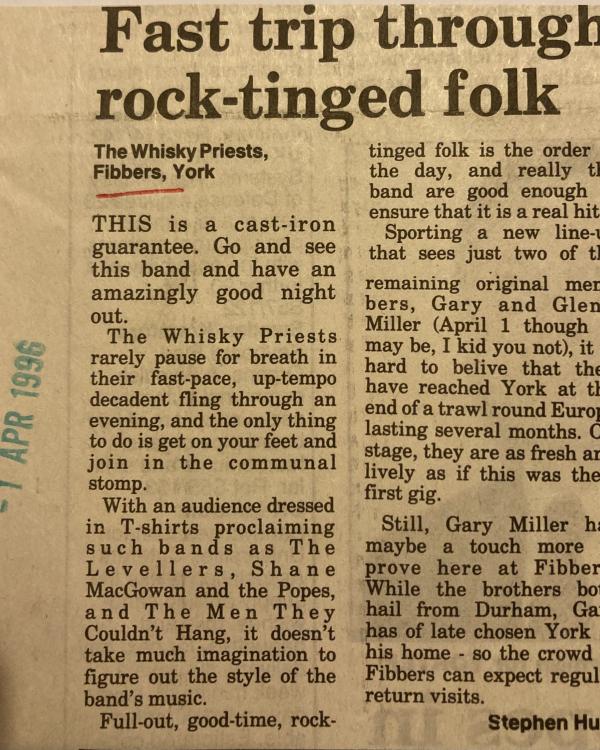 1996 Whiskey Priests review