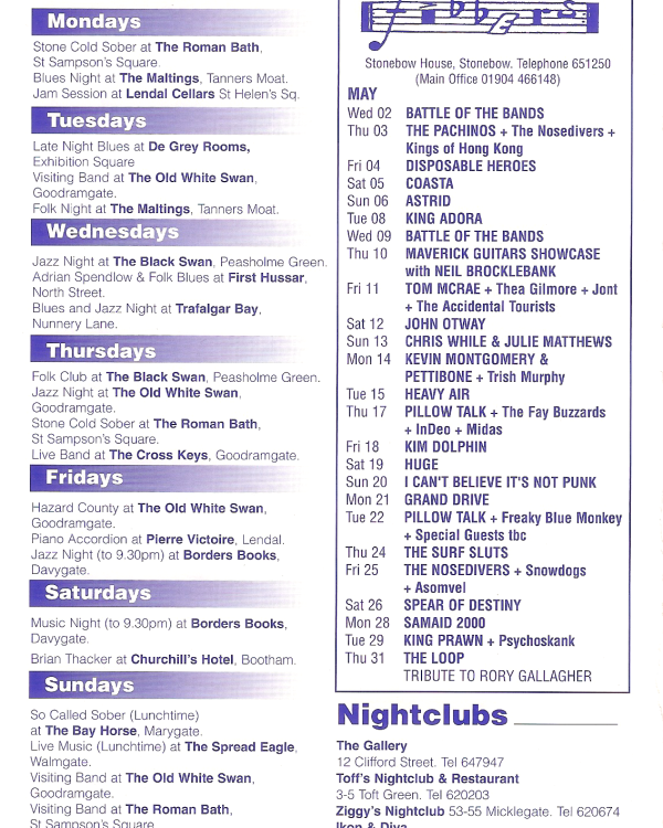 2000 May magazine listings
