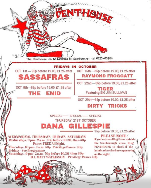 1975 Scarborough Penthouse (the inspiration for Fibbers)