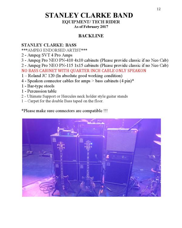 2018 Stanley Clarke (extracts from a nineteen page document)