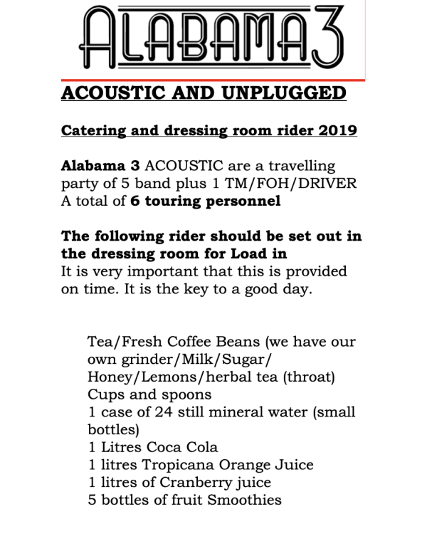 2017 Alabama 3 acoustic