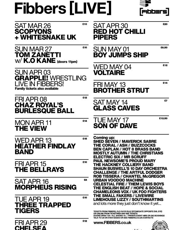 2016 March, April & May listings