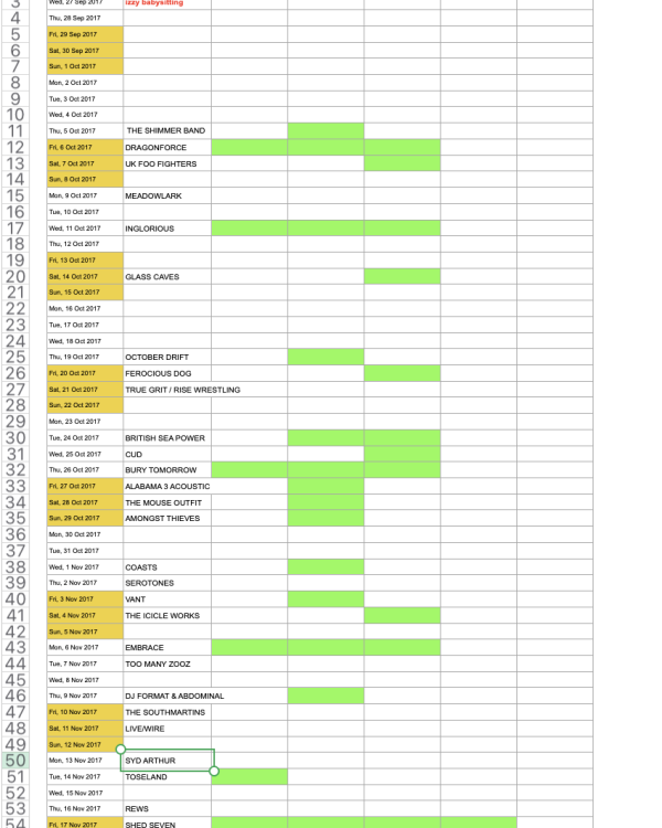 2017 Sep - Nov crew rota