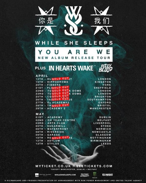 2017 While She Sleeps, In Hearts Wake, Fizzy Blood