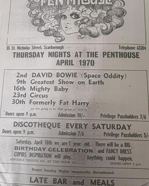 1970 Scarborough Penthouse (the inspiration for Fibbers)