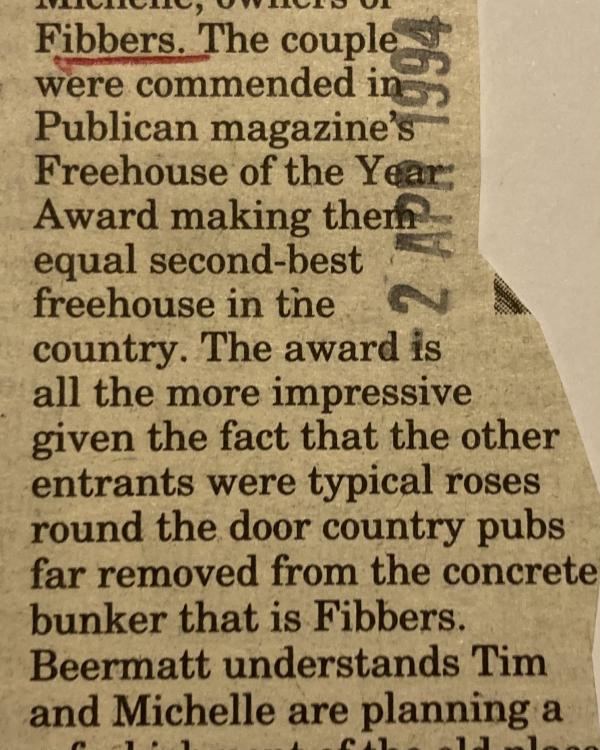 1994 Publican magazine award article