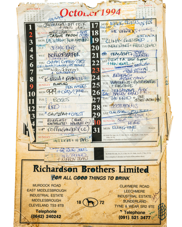 1994 October hand-written office wall calendar