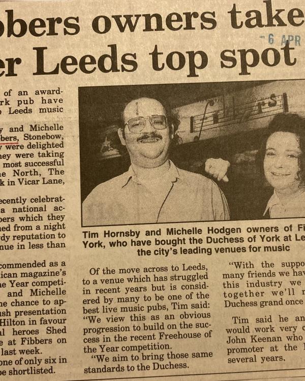 1994 When we took over The Duchess of York in Leeds