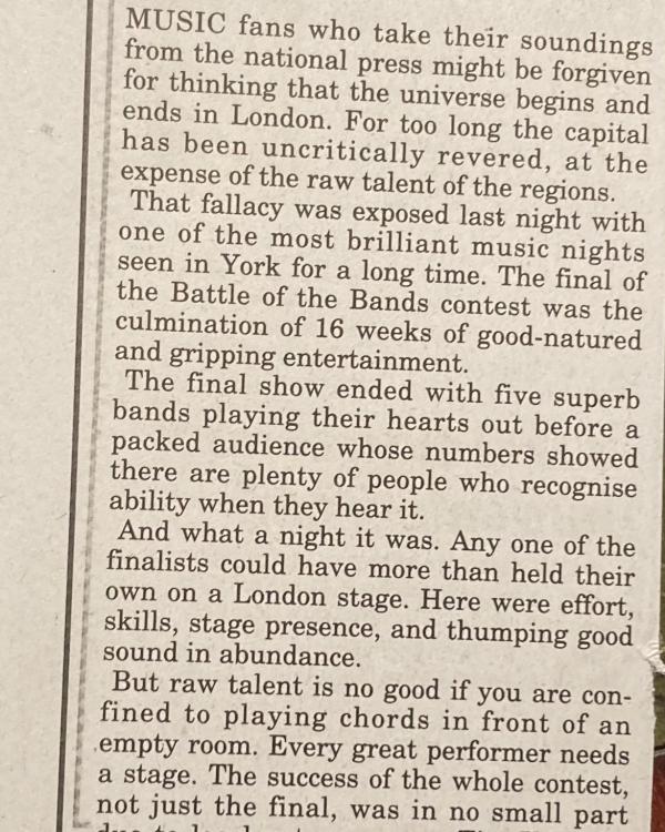 1994 Battle of the Bands leader column