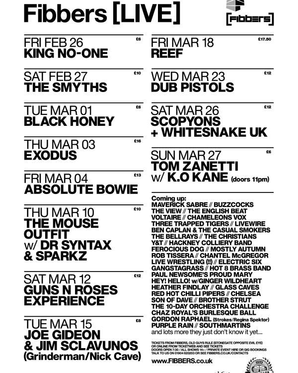 2016 February & March listings