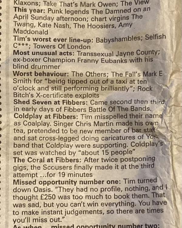 2007 15 years Tim & Michelle Fibbers fact file