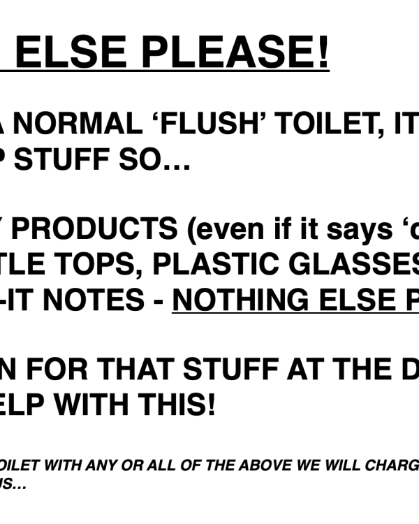 2016 Green room toilet sign, sigh....