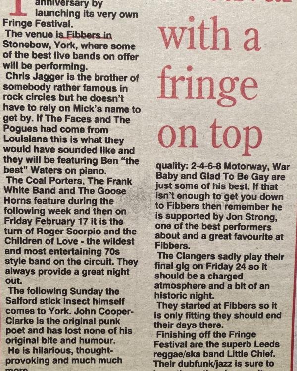 1995 Fringe Festival preview