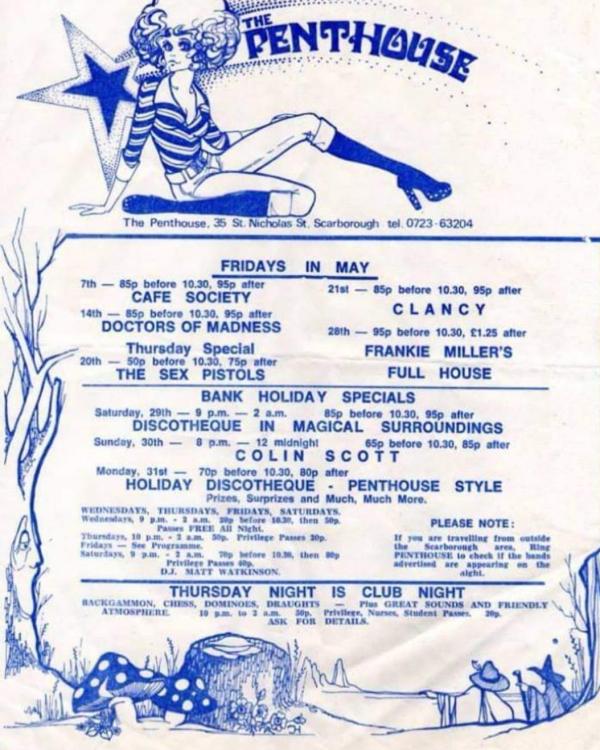 1977 Scarborough Penthouse (the inspiration for Fibbers)