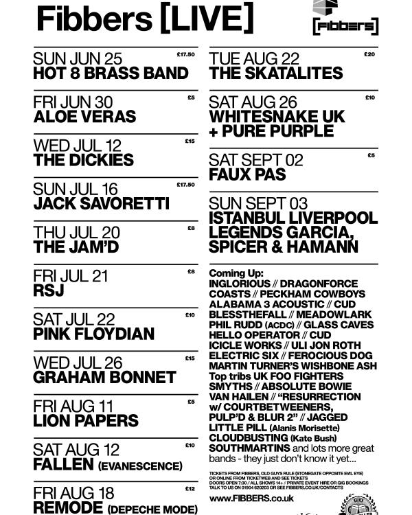 2018 June, July, August & September listings