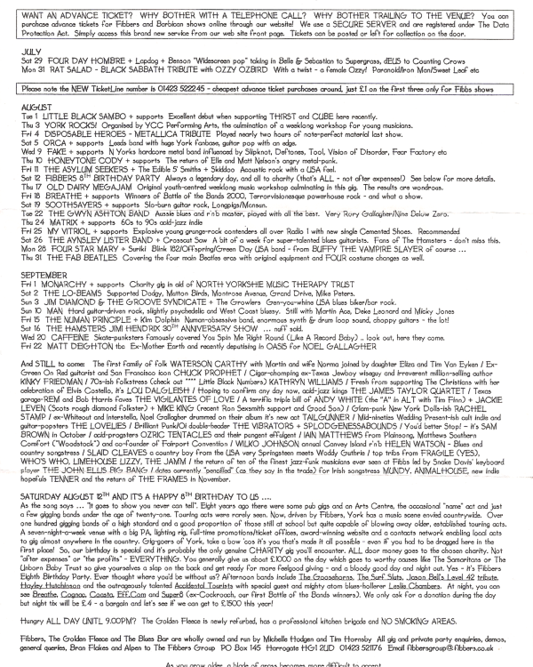 2000 July listings flyer, "It's an illusion of the ears - Moo logic#1"
