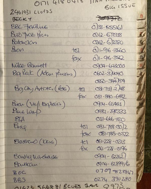 1992-95 Phone book 'B' and randoms (pre-internet!)