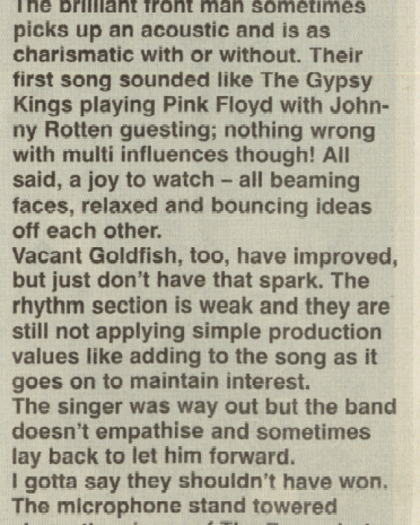 1999 The Rat reviews The Frame, Vacant Goldfish, Cedric