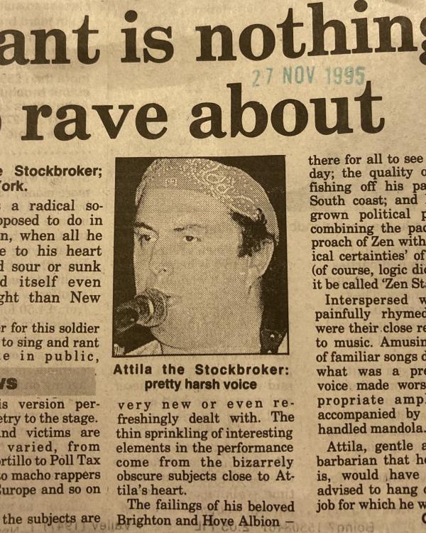 1995 Attila The Stockbroker review