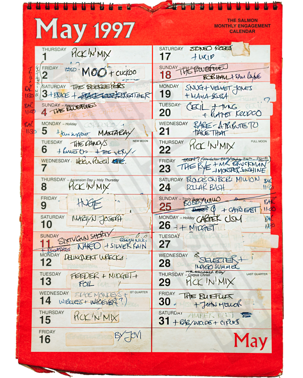 1997 May hand-written office wall calendar