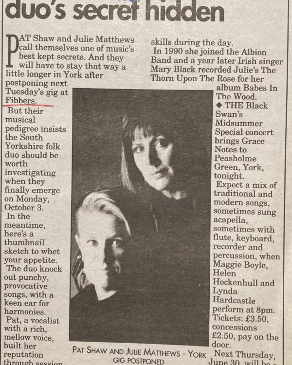 1994 Julie Shaw, Pat Matthews preview