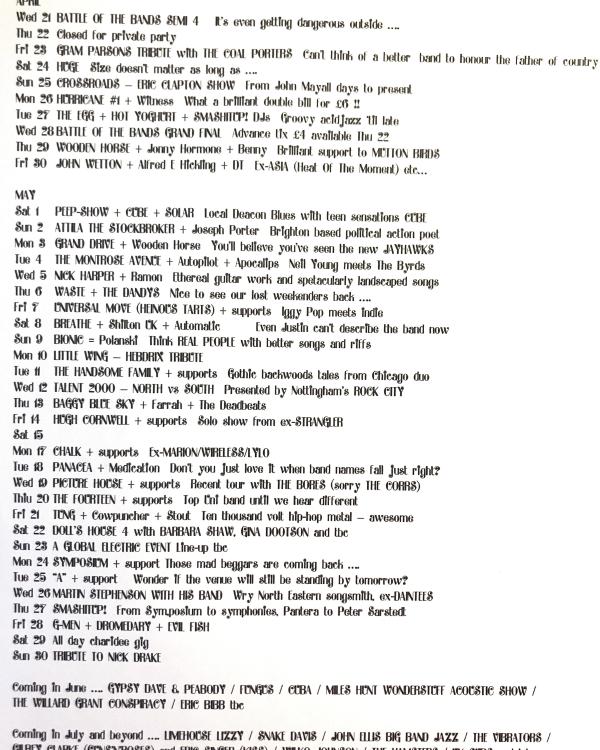 1999 April/May 'And THEN We Said' listings