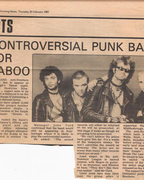 1992 Anti-Nowhere League press