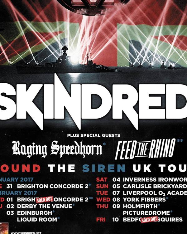 2017 Skindred, Raging Speedhorn, Feed The Rhino